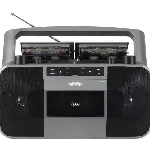 Jensen Portable Stereo CD Player Dual Cassette Deck Recorder with AM/FM Radio