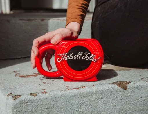 Looney Tunes "That's All Folks" Sculpted Ceramic Mug | Holds 20 Ounces