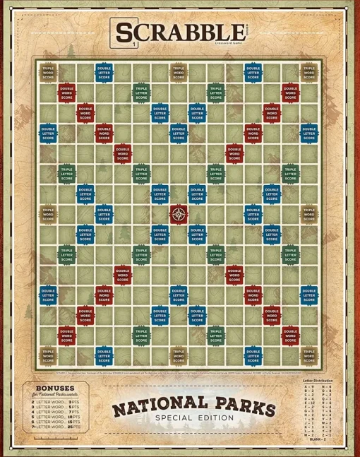 National Parks Scrabble Board Game | For 2-4 Players
