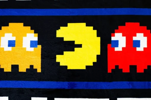 Pac-Man "Game Over" Fleece Throw Blanket | 45 x 60 Inch Cozy Blanket