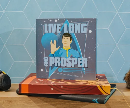 Star Trek Spock "Live Long and Prosper" Wooden Box Sign | 6 x 6 Inches