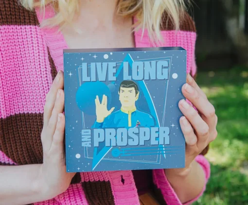 Star Trek Spock "Live Long and Prosper" Wooden Box Sign | 6 x 6 Inches