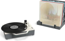 Victrola Re-Spin Sustainable Suitcase Record Player Bluetooth (Gray)