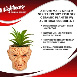 A Nightmare On Elm Street Freddy Krueger Ceramic Planter w/ Artificial Succulent