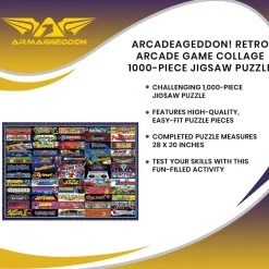 Arcadeageddon! Retro Arcade Game Collage 1000-Piece Jigsaw Puzzle