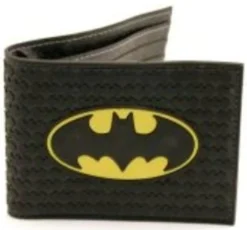Batman Shield Black Rubber Bifold Wallet