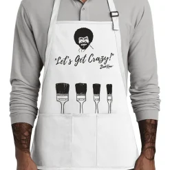 Bob Ross Let's Get Crazy Three Pocket Adult Apron