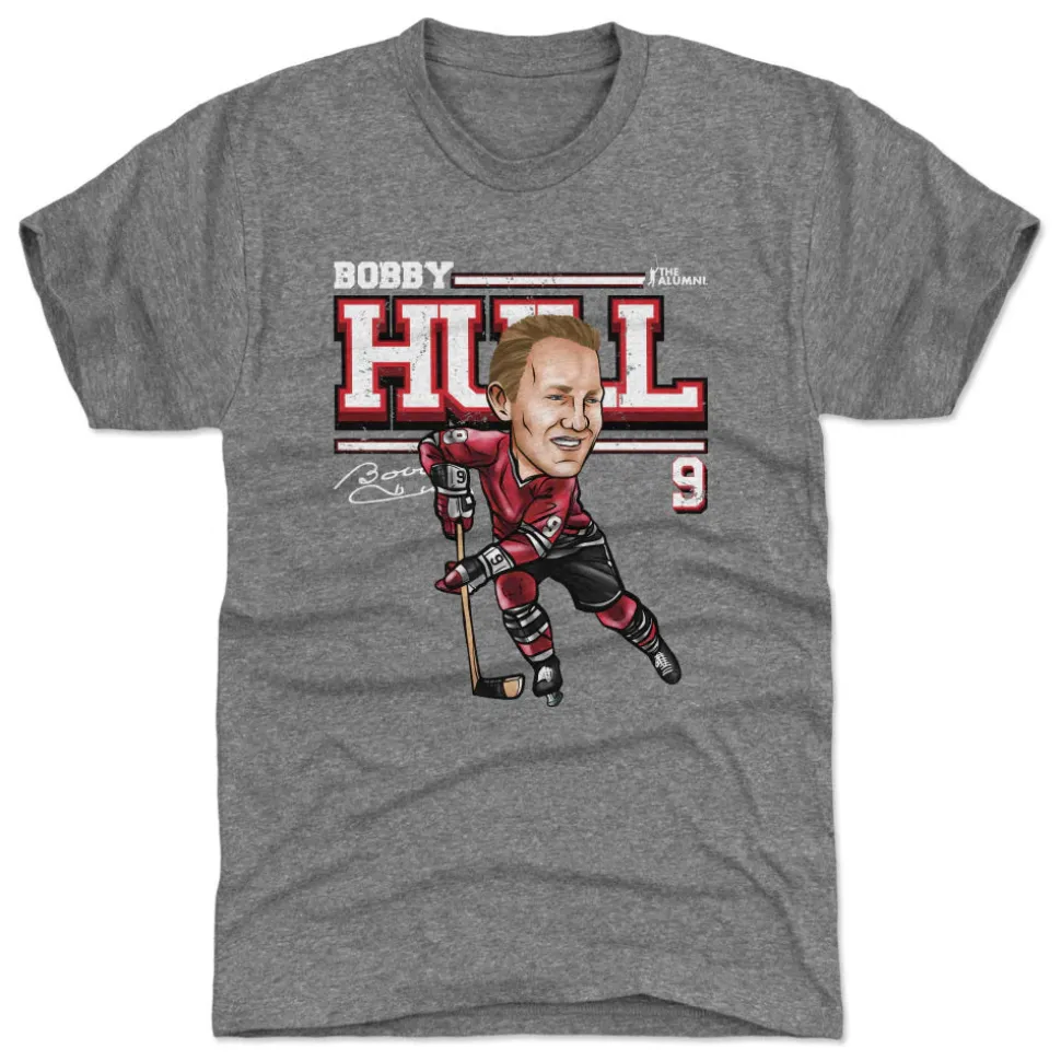 Bobby Hull Chicago Cartoon WHT
