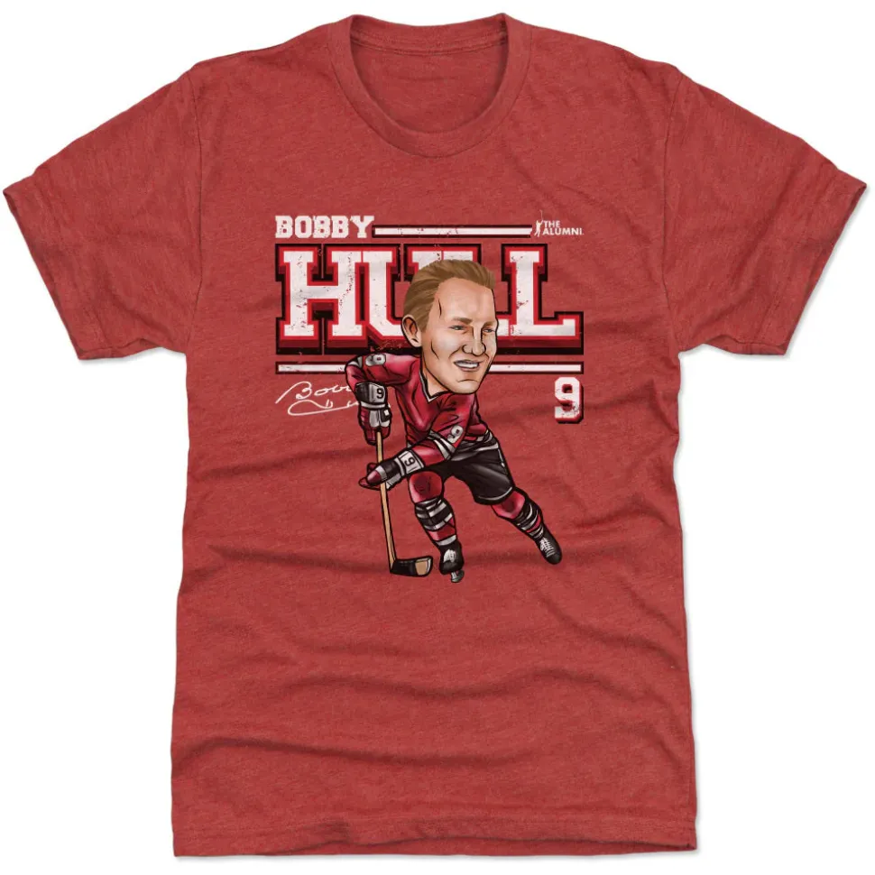 Bobby Hull Chicago Cartoon WHT