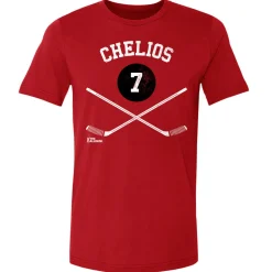 Chris Chelios Chicago 7 Sticks WHT