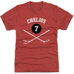 Chris Chelios Chicago 7 Sticks WHT