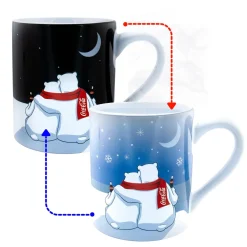 Coca-Cola Holiday Polar Bears Heat-Reveal Ceramic Mug | Holds 14 Ounces