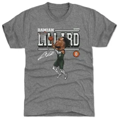 Damian Lillard Milwaukee Cartoon WHT