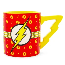 DC Comics The Flash Logo Ceramic Mug With Lightning Bolt Handle | Holds 20 Ounce