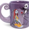 Disney The Nightmare Before Christmas Jack & Sally Spiral Handle Ceramic Mug