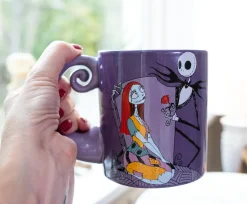 Disney The Nightmare Before Christmas Jack & Sally Spiral Handle Ceramic Mug