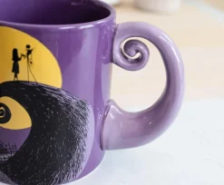 Disney The Nightmare Before Christmas Jack & Sally Spiral Handle Ceramic Mug