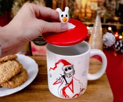 Disney The Nightmare Before Christmas Santa Jack Ceramic Mug With Sculpted Lid