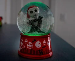 Disney The Nightmare Before Christmas Santa Jack 6-Inch Light-Up Snow Globe