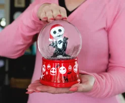 Disney The Nightmare Before Christmas Santa Jack 6-Inch Light-Up Snow Globe