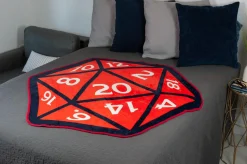 Dungeons And Dragons D20 Fleece Throw Blanket | 20-Sided Dice | 52 x 48 Inches