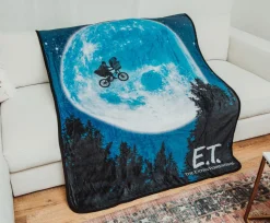 E.T. The Extra-Terrestrial Bike Moon Fleece Throw Blanket | 45 x 60 Inches