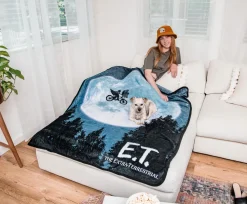 E.T. The Extra-Terrestrial Bike Moon Fleece Throw Blanket | 45 x 60 Inches
