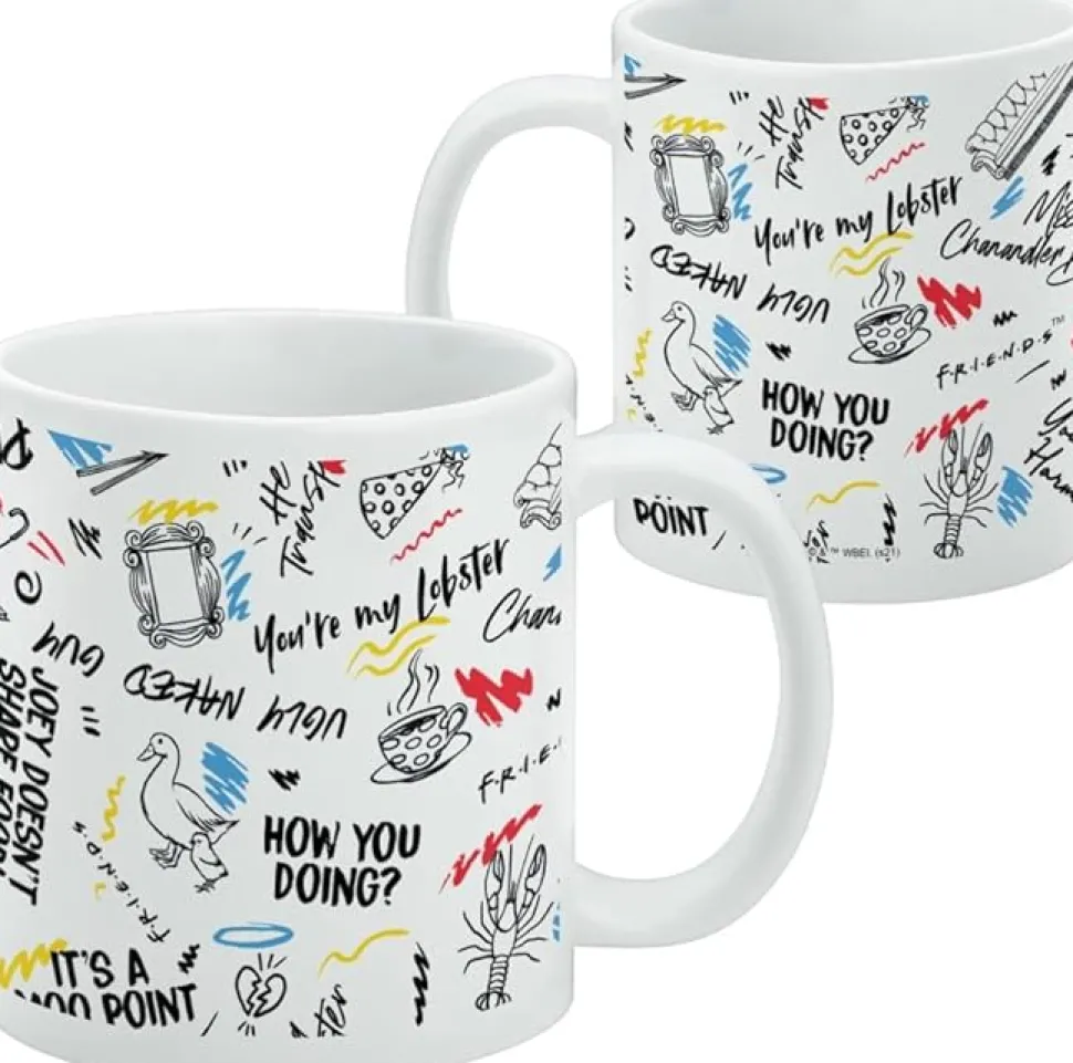 Friends - Quotes and Drawings Pattern Mug