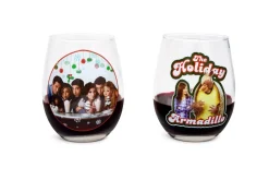 Friends Holiday Stemless Wine Glass Collectible 2-Pack | Each Holds 20 Ounces