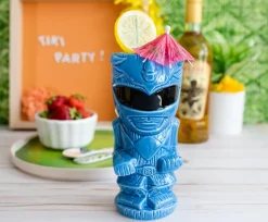 Geeki Tikis Power Rangers Blue Ranger Ceramic Mug | Holds 16 Ounces