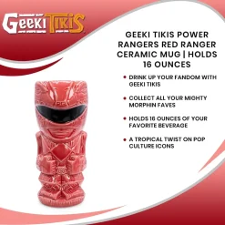 Geeki Tikis Power Rangers Red Ranger Ceramic Mug | Holds 16 Ounces