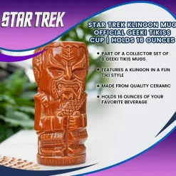 Geeki Tikis Star Trek: The Original Series Klingon Ceramic Mug | Holds 16 Ounces