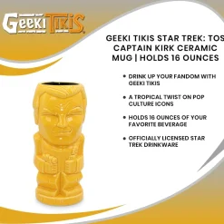 Geeki Tikis Star Trek: TOS Captain Kirk Ceramic Mug | Holds 16 Ounces