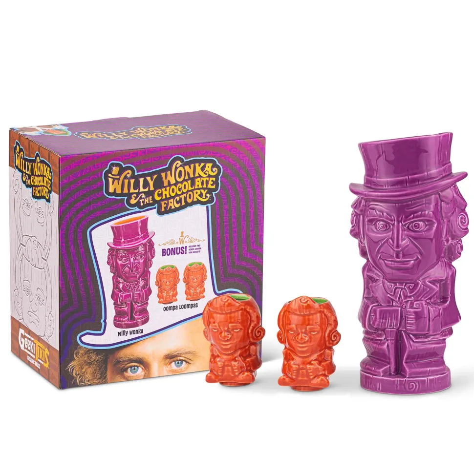 Geeki Tikis Willy Wonka And The Chocolate Factory Mug Set | Ceramic Tiki Cups