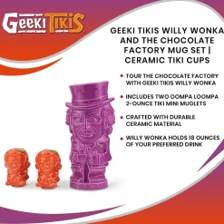 Geeki Tikis Willy Wonka And The Chocolate Factory Mug Set | Ceramic Tiki Cups