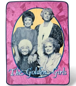 Golden Girls Portrait Throw Blanket | Features A Smiling Cast | 60 x 45 Inches