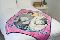 Golden Girls Portrait Throw Blanket | Features A Smiling Cast | 60 x 45 Inches