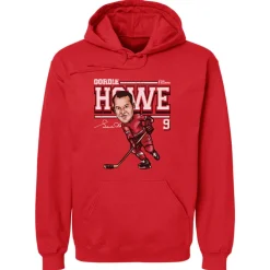 Gordie Howe Detroit Cartoon WHT