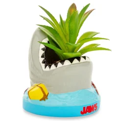JAWS Shark 4-Inch Ceramic Mini Planter With Artificial Succulent