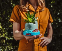 JAWS Shark 4-Inch Ceramic Mini Planter With Artificial Succulent