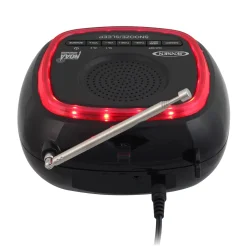 Jensen Digital AM/FM Weather Band Alarm Clock Radio with NOAA Weather Alert and LED Alert Indicator Ring