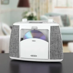 Jensen Portable Bluetooth CD Music System (White)