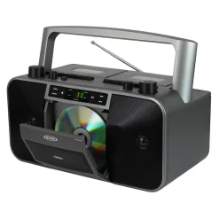 Jensen Portable Stereo CD Player Dual Cassette Deck Recorder with AM/FM Radio