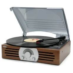 Jensen 3-Speed Stereo Turntable with Pitch Control and AM/FM Stereo Radio