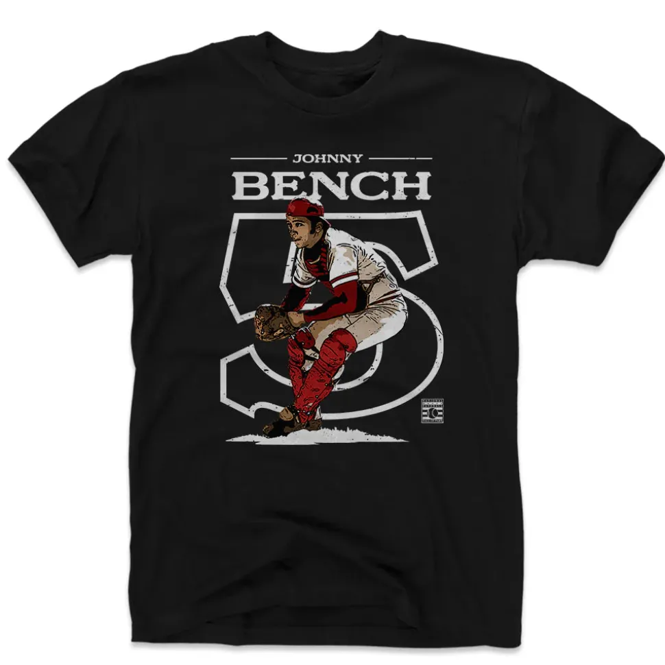 Johnny Bench Outline W WHT