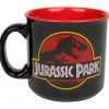 Jurassic Park Classic Logo Black Ceramic Camper Mug | Holds 20 Ounces