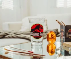 Jurassic Park Logo Pint Glass | Holds 16 Ounces
