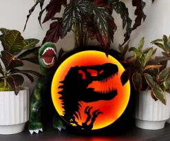 Jurassic Park T-Rex Logo LED Wall Light Sign | 12 Inches Tall