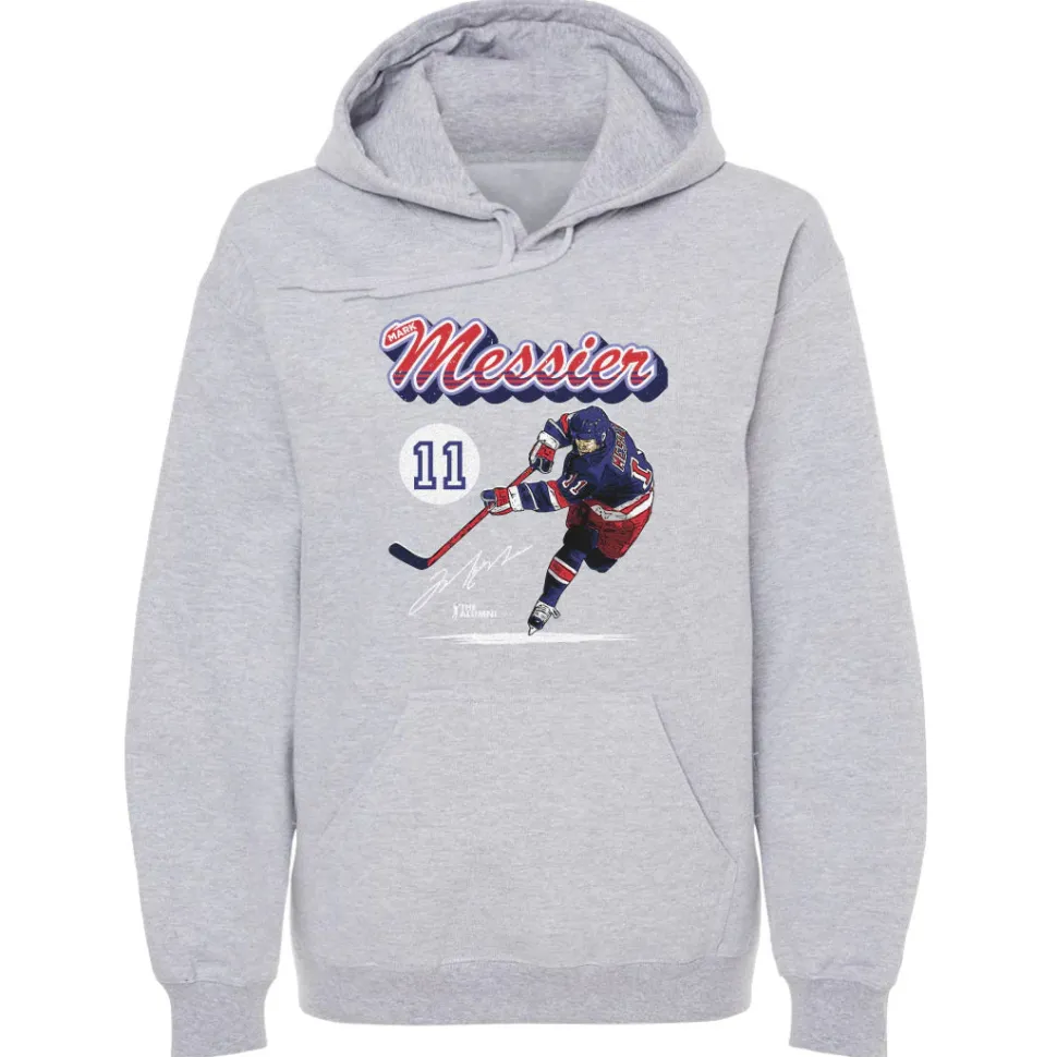 Mark Messier New York R Retro Script WHT