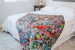 Marvel Comics Oversized Fleece Sherpa Throw Blanket | 54 x 72 Inches